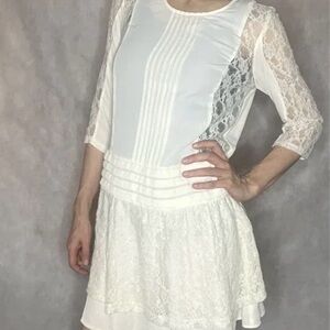 H&M Elegant White Lace Dress Size 4/ fairycore, Victorian, Cottagecore, Romantic